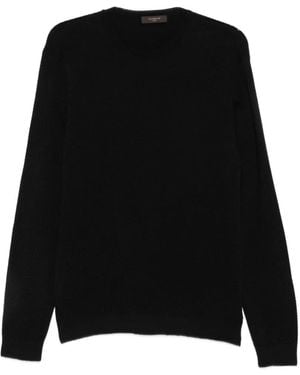 Slowear Waffle-Knit Long-Sleeve Jumper - Black