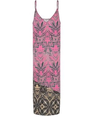 One Teaspoon Kaleidoscope Printed Midi Dress - Purple