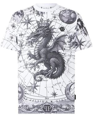 Philipp Plein Zodiac-Print T-Shirt - Grey