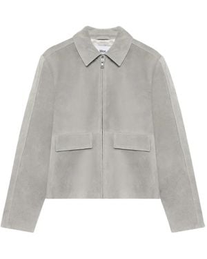 Won Hundred Patch-Pocket Suede Jacket - Grey