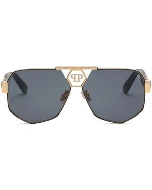 Philipp Plein Plein Badge サングラス - ブルー