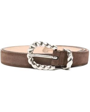 Paura Cris Twisted Buckle Belt - White