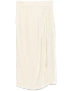 Blumarine Velvet Midi Skirt - White