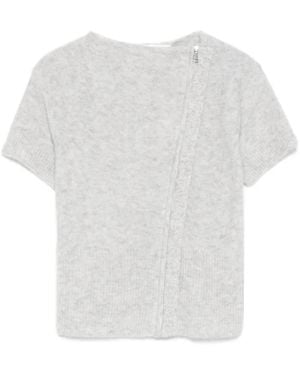 AYA MUSE T-Shirt Zippé En Maille - Blanc