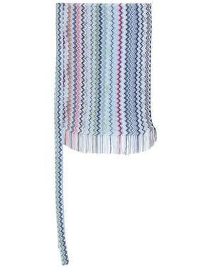 Missoni Copricostume Con Motivo A Zigzag E Frange - Blu