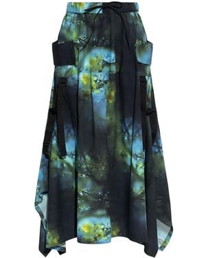 Y-3 Printed Maxi Skirt - Green