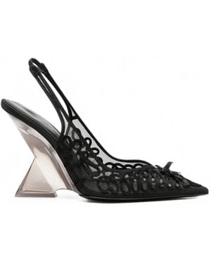 The Attico Cheope Embroidered Mesh Pumps - White