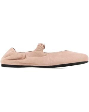 Miu Miu Suede Mary Jane Ballet Flats - Pink