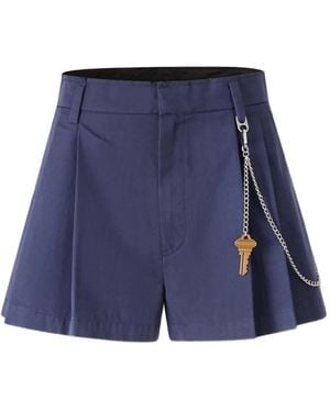 Alexander Wang Pleated Chain-Detail Skorts - Blue