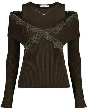 Vaillant Studio Split Lace Long-Sleeve Top - Black