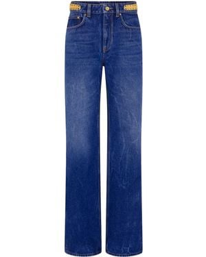 Rabanne Vaqueros Boyfriend Con Detalle De Charm - Azul