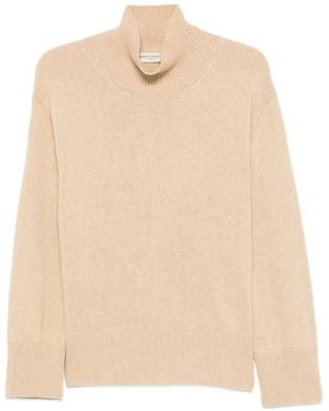 SERGIO MORETTI FIRENZE Ribbed-Trim Mock-Neck Jumper - Natural