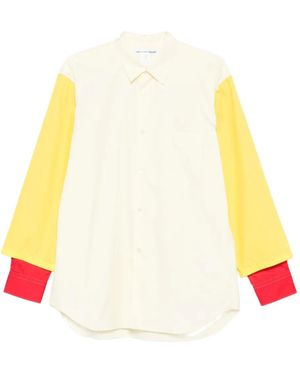 Comme des Garçons Colour-Block Long-Sleeved Shirt - White