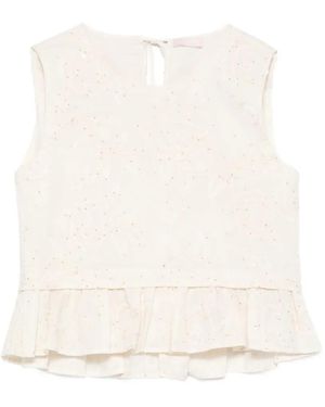 Liu Jo Floral Sequin Blouse - White