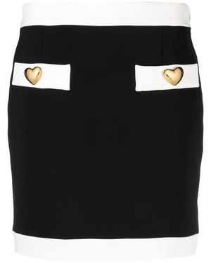 Moschino Heart-Shaped-Buttons Mini Skirt - Black