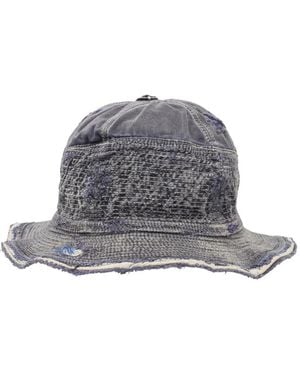 Kapital Frayed-Details Bucket Hat - Grey