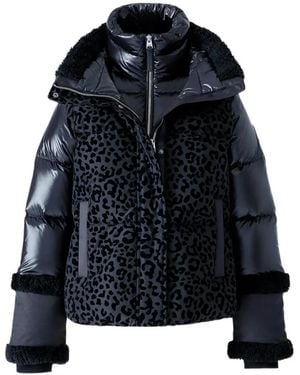 Mackage Lydana Shearling-Trim Puffer Jacket - Blue