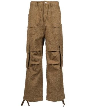 FILTH Flyinghair Distressed Wide-Leg Trousers - Natural