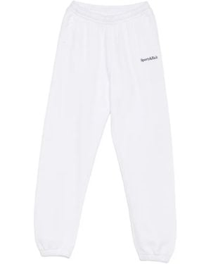 Sporty & Rich Logo-Embroidered Track Trousers - White