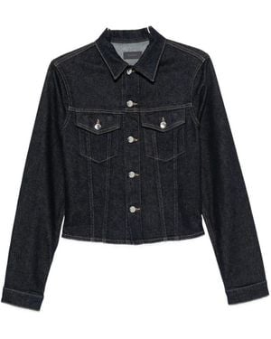 Haikure Button-Fastening Denim Jacket - Black