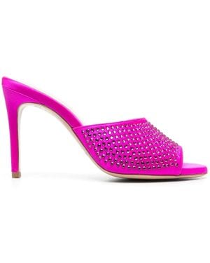 P.A.R.O.S.H. Pantoletten Mit Kristallen 110Mm - Pink