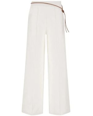 Herno Tie Belt Trousers - White