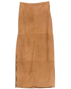 Erika Cavallini Semi Couture Jupe À Empiècements À Fentes - Brown