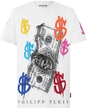 Philipp Plein Dollar Logo T-Shirt - White