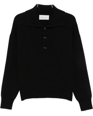 Ami Paris Button-Up Sweater - Black