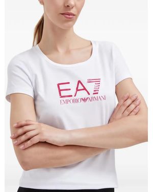 EA7 Camiseta Con Motivo Gráfico - Blanco