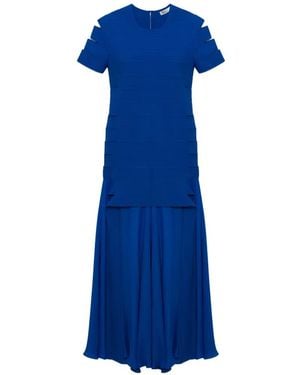 Jonathan Simkhai Vestido Largo Laken De Punto Con Aberturas - Azul