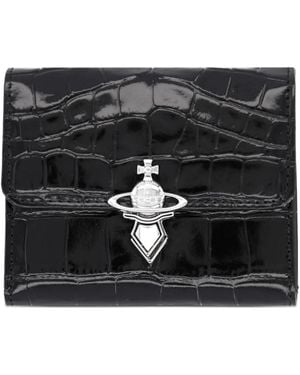 Vivienne Westwood Orb Croc-Effect Leather Wallet - Black