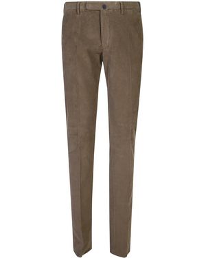 Incotex Pantaloni A Coste Con Logo - Marrone