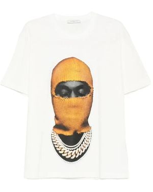 ih nom uh nit Mask-Print T-Shirt - White