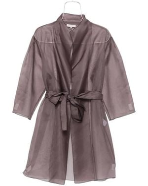 Antonelli Sheer Belted Coat - Brown