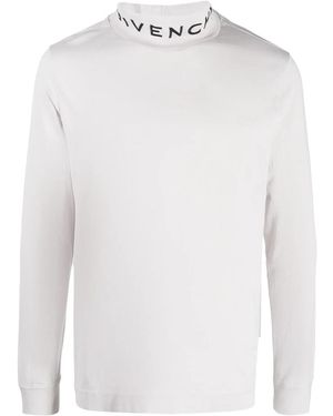 Givenchy Logo Collar Long-Sleeved Shirt - White