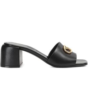 Sergio Rossi 55Mm Logo-Plaque Sandals - Black