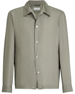 Brunello Cucinelli Silk Blouson Jacket - Green