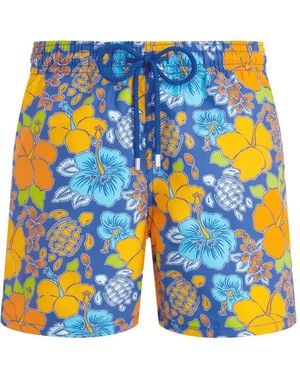 Vilebrequin Floral-Print Swim Shorts - Blue