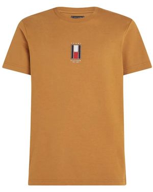 Tommy Hilfiger Logo-Embroidered T-Shirt - Orange