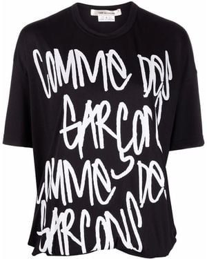 Comme des Garçons Logo Cotton Oversized T-shirt - Black