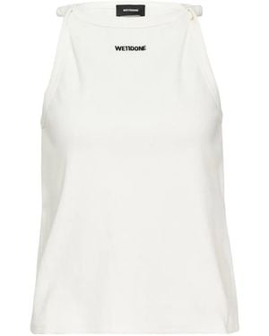 we11done Trägershirt Mit Logo-Print - Weiß