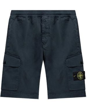 Stone Island Shorts Met Compass-Logopatch - Blauw