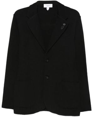 Lardini Patch-Pockets Wool Blazer - Black