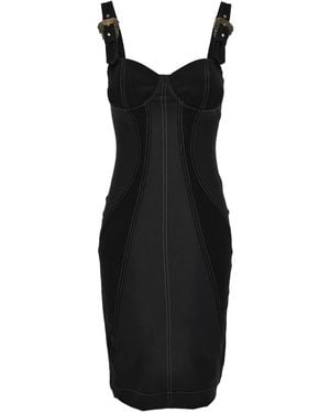 Versace Jeans Couture Buckle-Embellished Seam-Detail Dress - Black