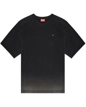 DIESEL Cotton T-Shirt With Degradé Effect - Black