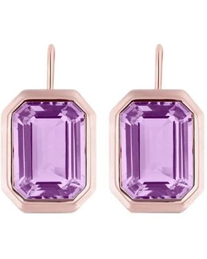 Goshwara Manhattan Amethyst Emerald-Cut Earrings - Purple