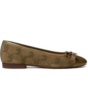 Michael Kors Piper Flex Bow-Detail Ballet Flats - Green