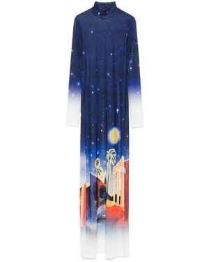 CASABLANCA Printed Maxi Dress - Blue