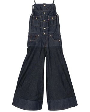Sacai Jumpsuit Met Wijde Pijpen - Blauw